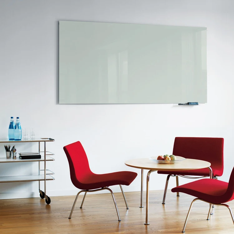 Office Wall Mounted Clear Glass Magnetic Writing Board