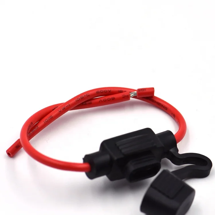 Custom In-line 20A automotive & truck cable waterproof fuse holder for auto blade fuse