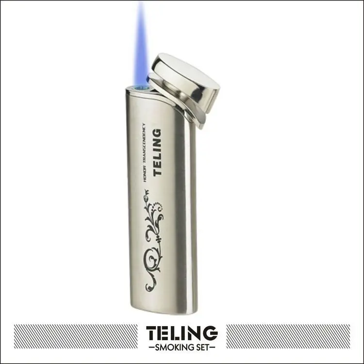 New fashion lighter flower logo Refillable Butane Gas lighter