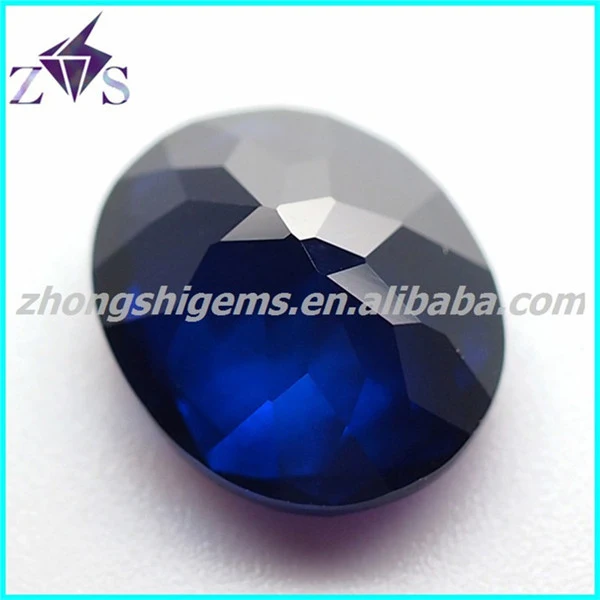 Oval Blue Artificial Sapphire Synthetic Stone Raw Cubic Zirconia