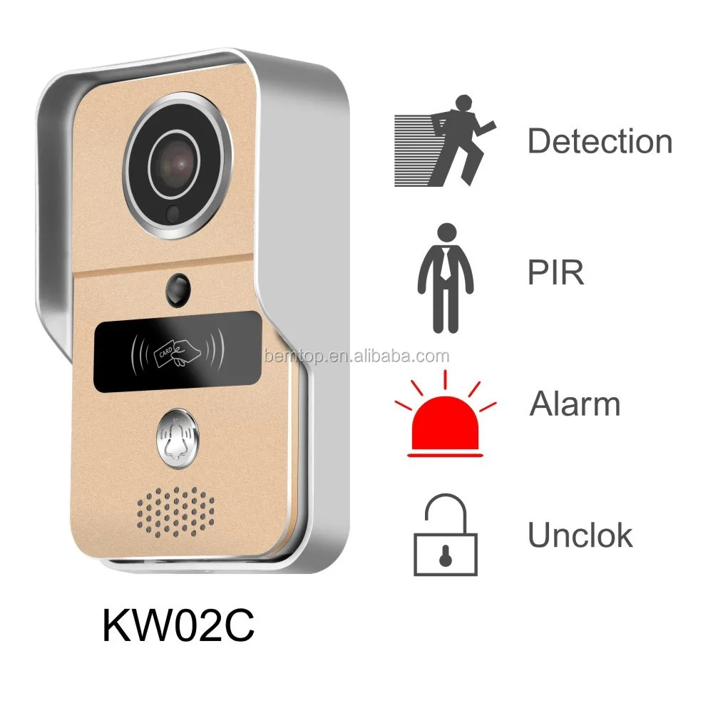 
Wifi Video Doorbell with 720HD 1.0MP Camera of 130 Degree Wide Angle Lens, Support Unlock by Ic Card and APP of android &ios 