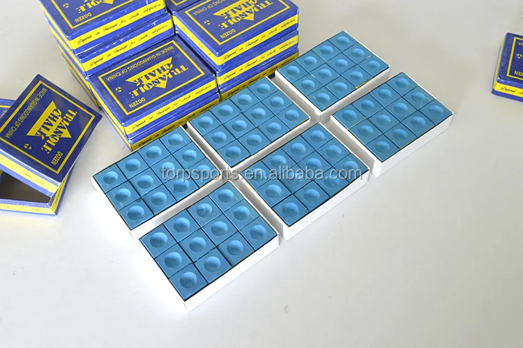 Box of 12 Blue Cubes of Pool Cue Chalk TP-C012