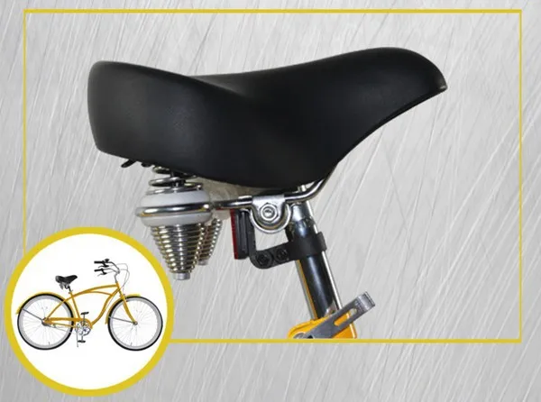 26 Inch chopper lowrider adult bicycle yellow mens stretch beach cruiser bike