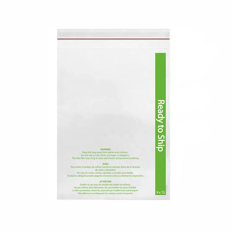 Clear Peal and Seal 1.5 Mil Poly Bags with Suffocation Warning Labels