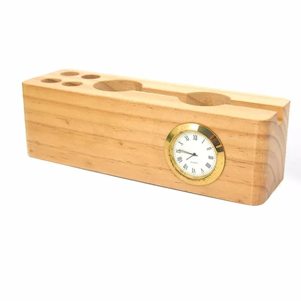antique vintage handmade wooden table alarm clock
