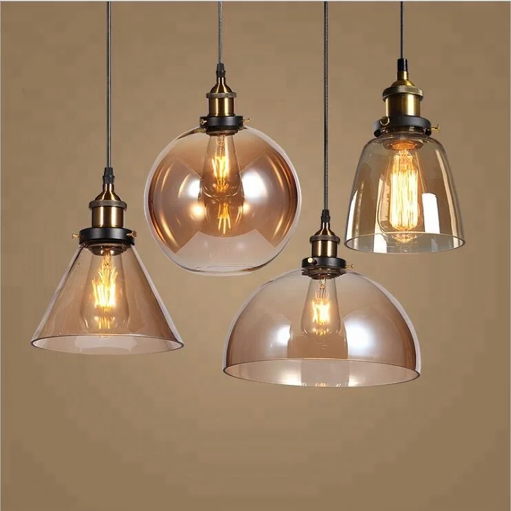 Smoke gray glass pendant lamp hanging light industrial ball pendant light for living room