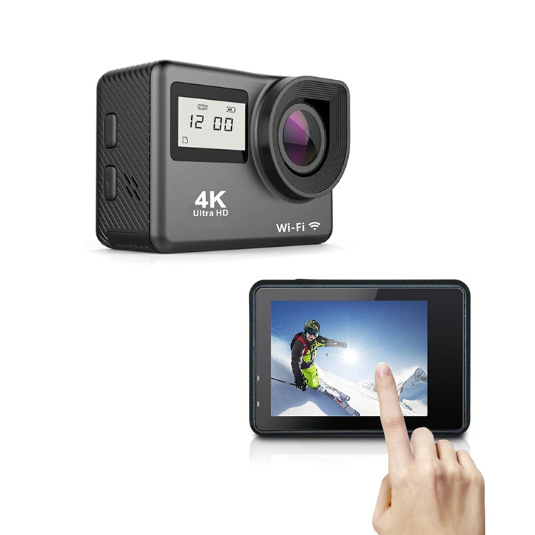 Amazon hot selling touch screen 4k wifi sports action camera, wifi 4K waterproof camera with remote controller