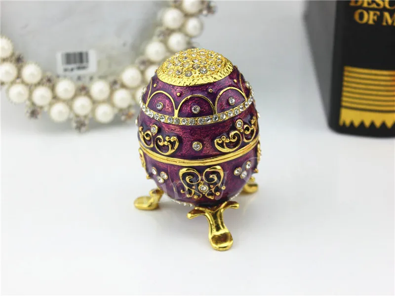 Easter Gift Metal Egg Trinket Box Ring Holder Pewter Boxes