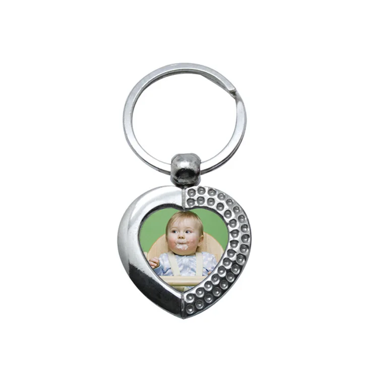 Custom blank sublimation heart shaped metal keychain