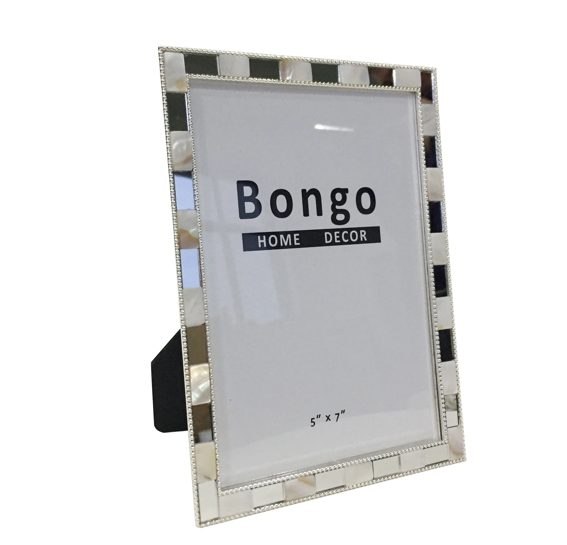 silver plated metal picture photo frame with mirror