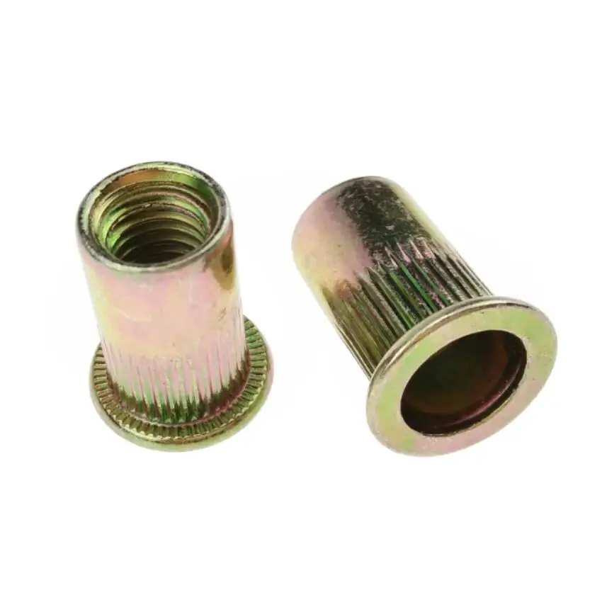 ANSI Steel Rivet Nuts Galvanized Knurling Serrated Flat Head