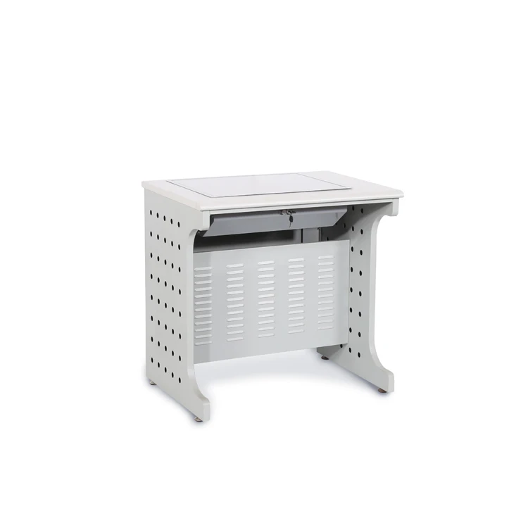 School Flip Computer Desk with Lockable Hidden LCD Monitor holder and CPU holder