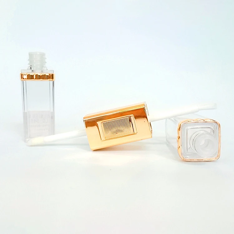 empty double end square LED light lip gloss tint oil lipgloss packaging bottles liquid lipstick containers tubes custom logo