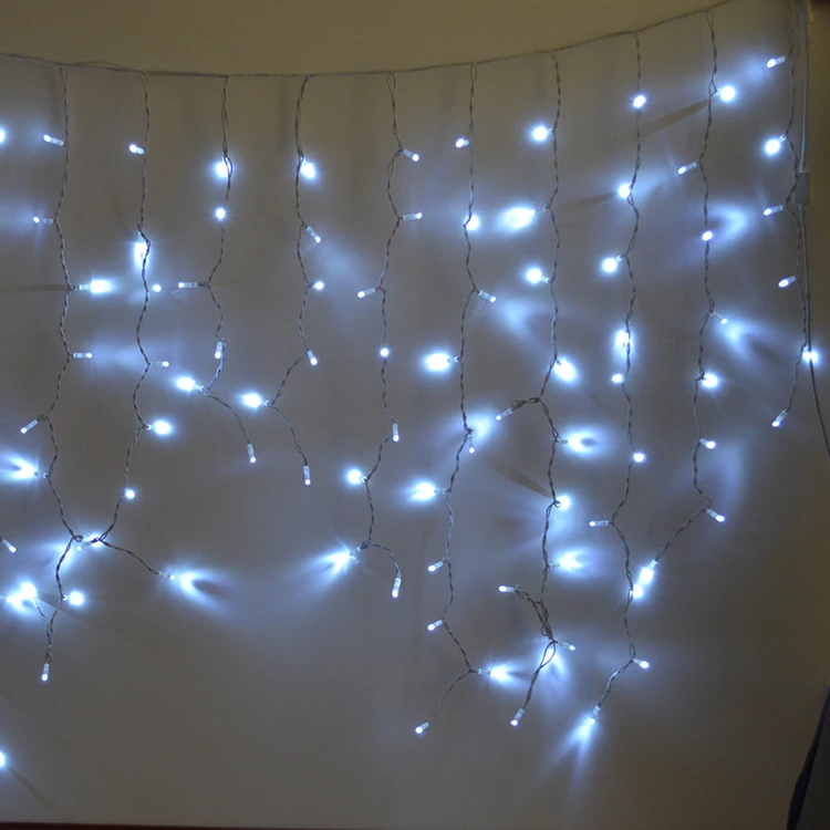 outdoor Waterproof led string lights rubber line rgb multi color 31v curtain string LED light icicle for a wall