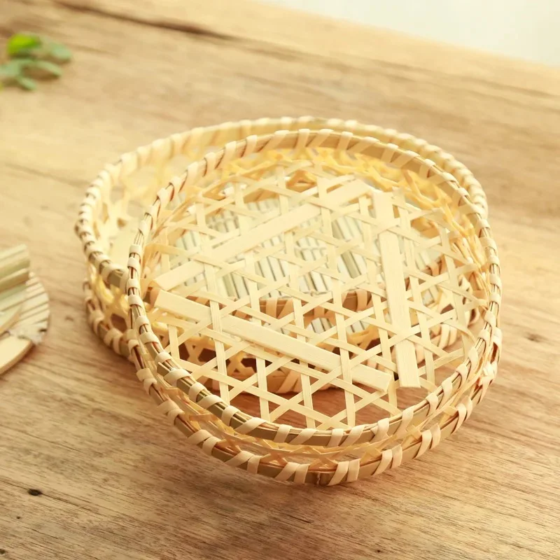Wholesale Bamboo Bread Basket Bamboo Weaving Storage Basket Bamboo Storage Basket