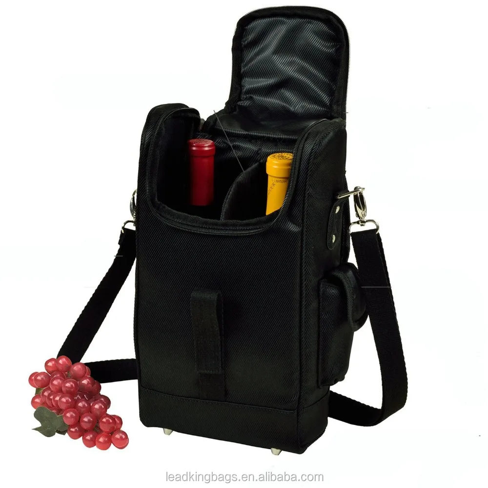Стильная Кожаная изолированная сумка-тоут для 2 бутылок вина, рюкзак для охлаждения вина для активного отдыха