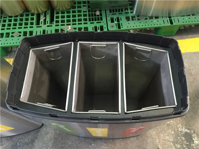 GNF stainless steel recycling bin 3 compartments rubbish bin
