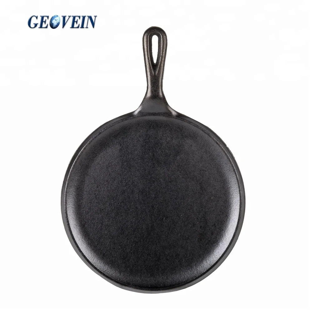 Большая чугунная плоская сковорода для блинчиков