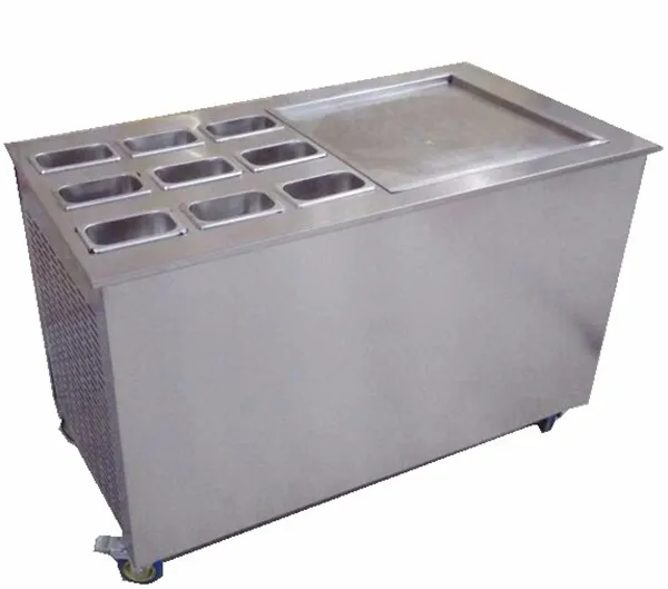 Manual thai fried ice cream machine, stir fry ice cream machine for handmade ice cream rolls