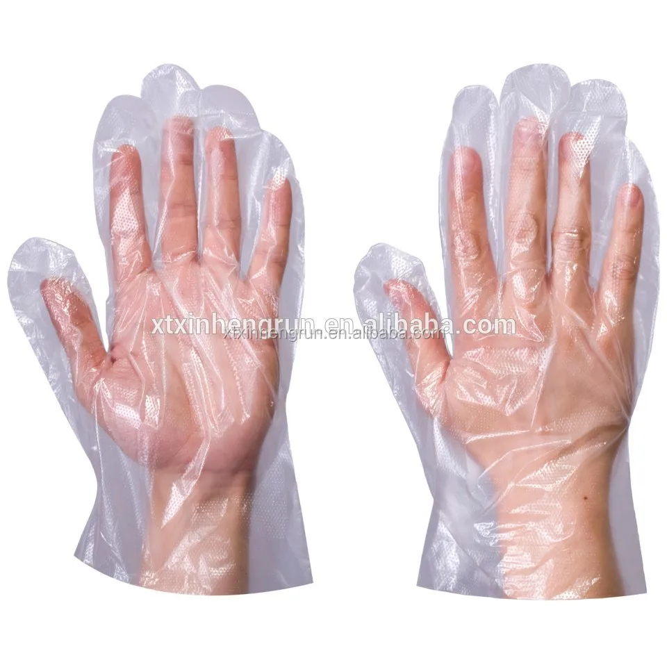 Одноразовые прозрачные защитные полиэтиленовые перчатки