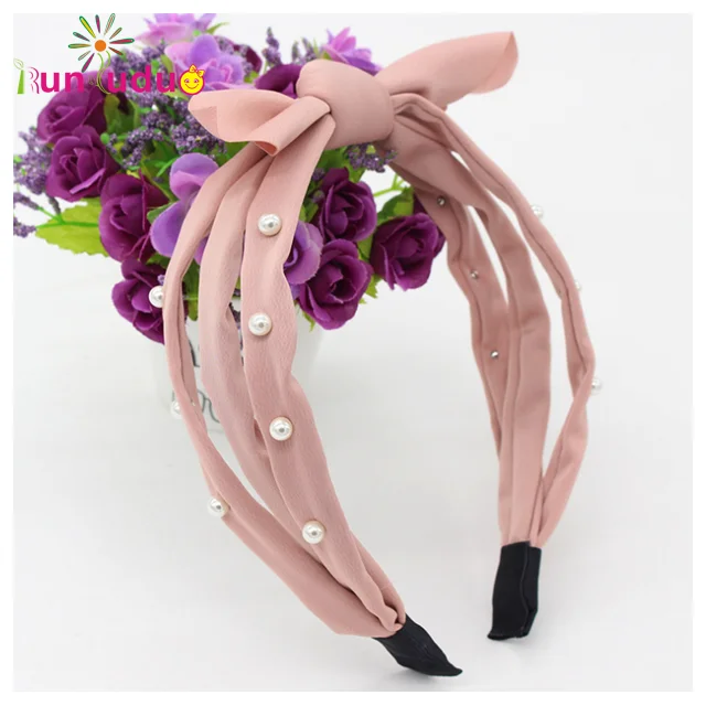 New three-strand fabric headband pure pearl headband small fresh headband