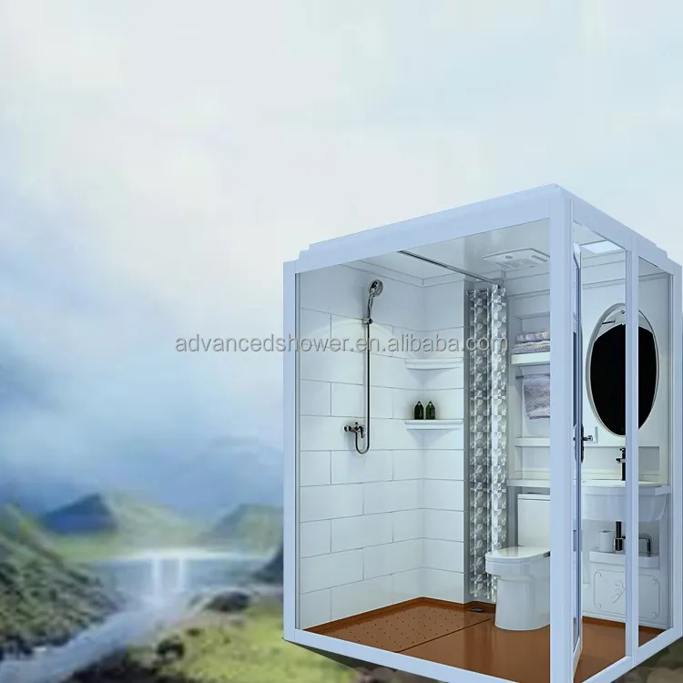 Hotel use prefabricated modular FRP bathroom design wc toilet shower POD