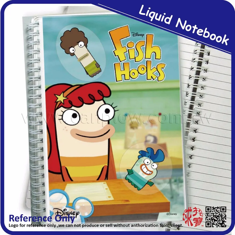 Promotional PVC 3D Liquid floater cover travel notebook