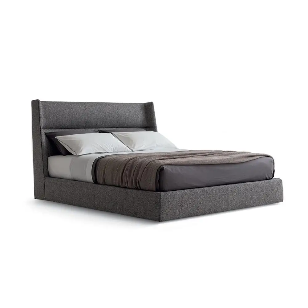New modern bed designer wing back furniture fabric king bed frame