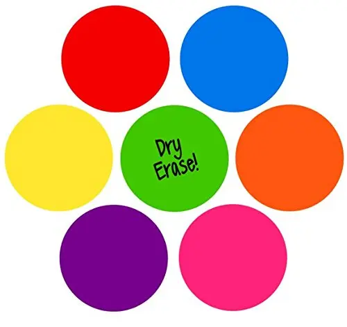 Сухие стираемые круги, красочные наклейки на стену, съемная виниловая наклейка в горошек для стен и студенческих столов