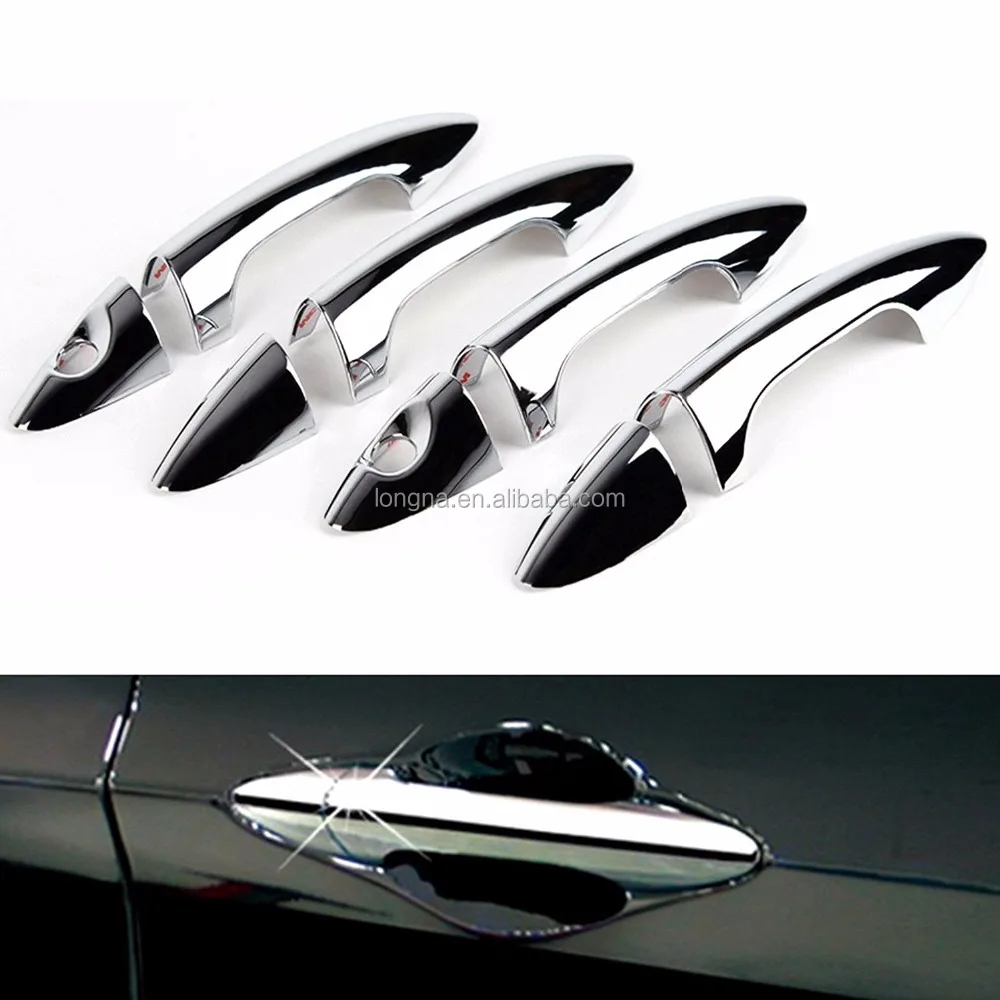 8PCS ABS Chrome Door Handle Covers Trim With Passenger Key Hole For Hyundai Elantra 2012-2014