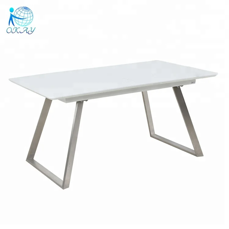cheap hot sale Factory Price white mdf high gloss dining table fold up table