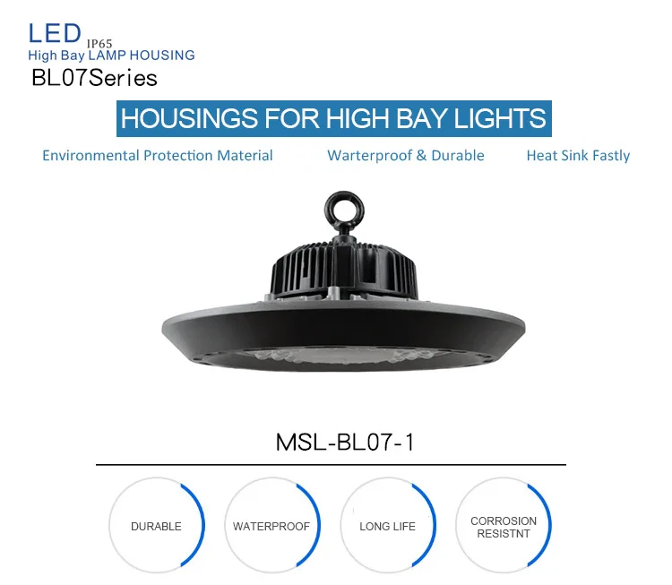 Factory price outdoor IP65 high bay light housing led light body