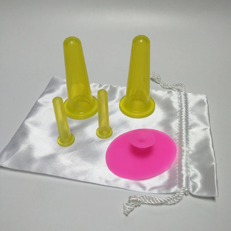 Beauty Skin Care Set of 4pcs Silicone Cupping Tools For Deep Face And Neck Facial Lifting