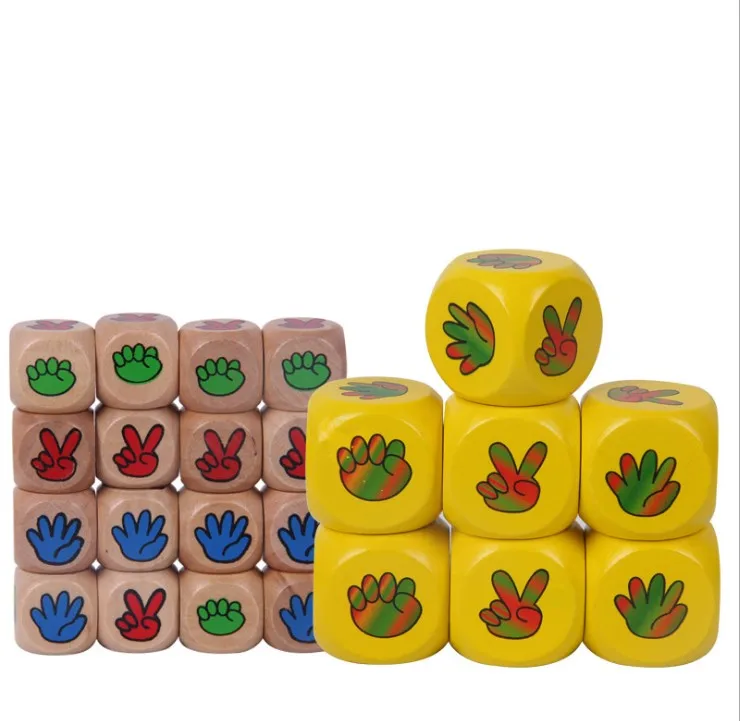 Drinking Dice Rock Paper Scissors Finger-Guessing 20mm Wooden Game Dice Bar Toy Accessories