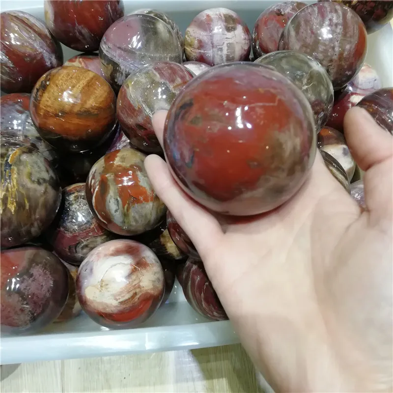 Wholesale Natural Petrified Wood Ball Wooden Fossil Stone Ball