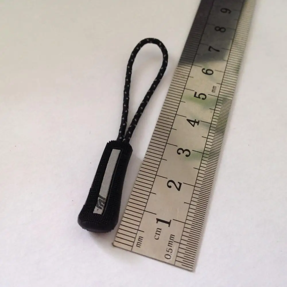 Reflective zipper TPU PVC  Rope Rubber  puller for zipper of  garments and Bags