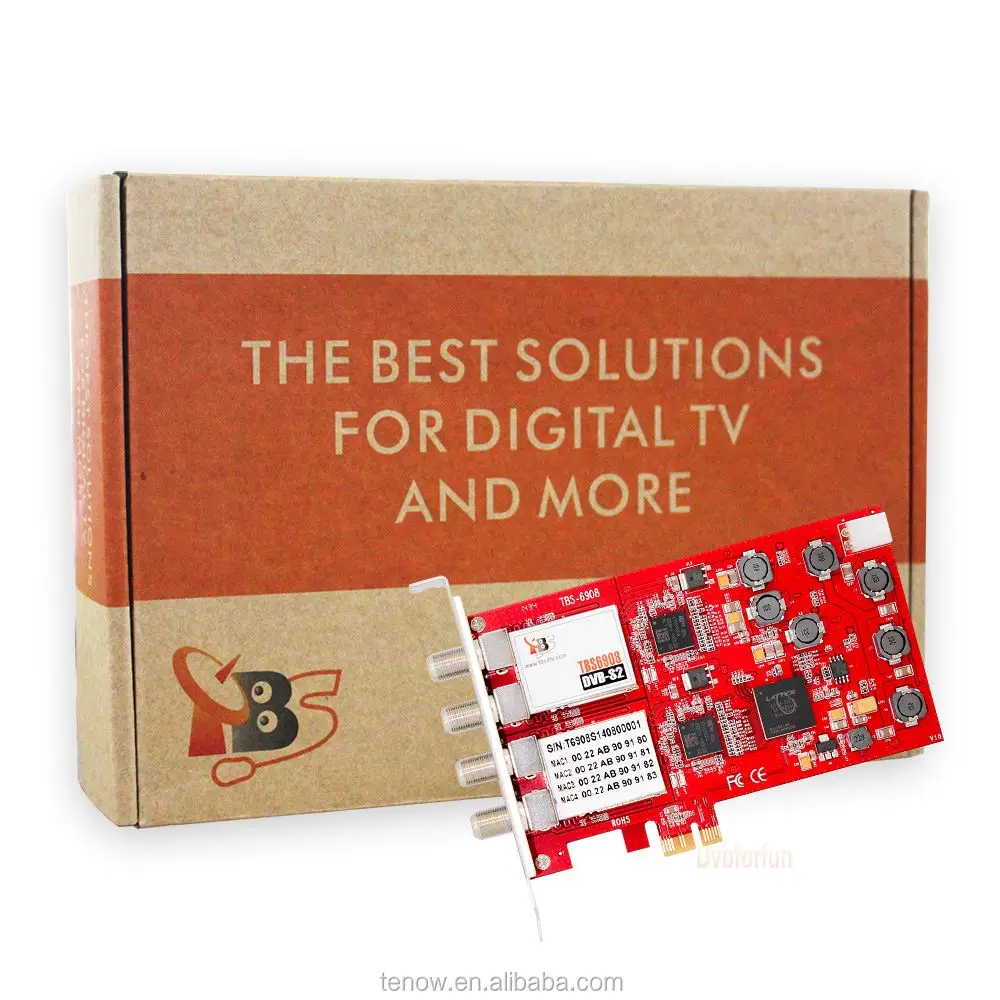 Профессиональный цифровой спутниковый четырехъядерный ТВ-тюнер TBS6908 DVB-S2 Quad тюнер карта PCIe