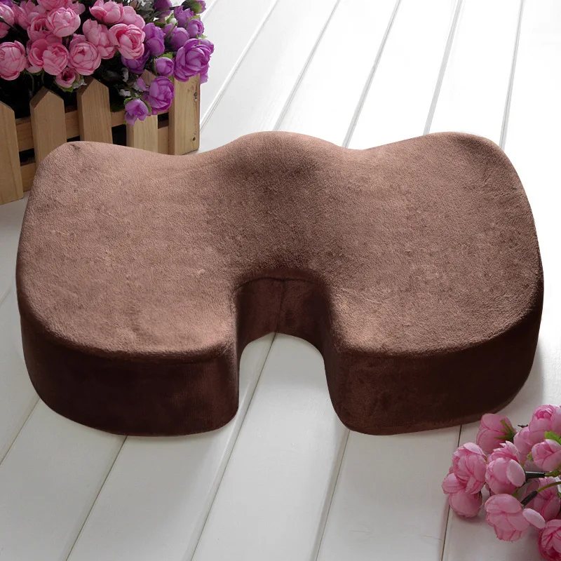 2022 Custom Printing Chair Massage Seat Cushion Memory Foam Funny Ergonomics Velvet Cushion Cover Gel Travel Office Seat Cushion
