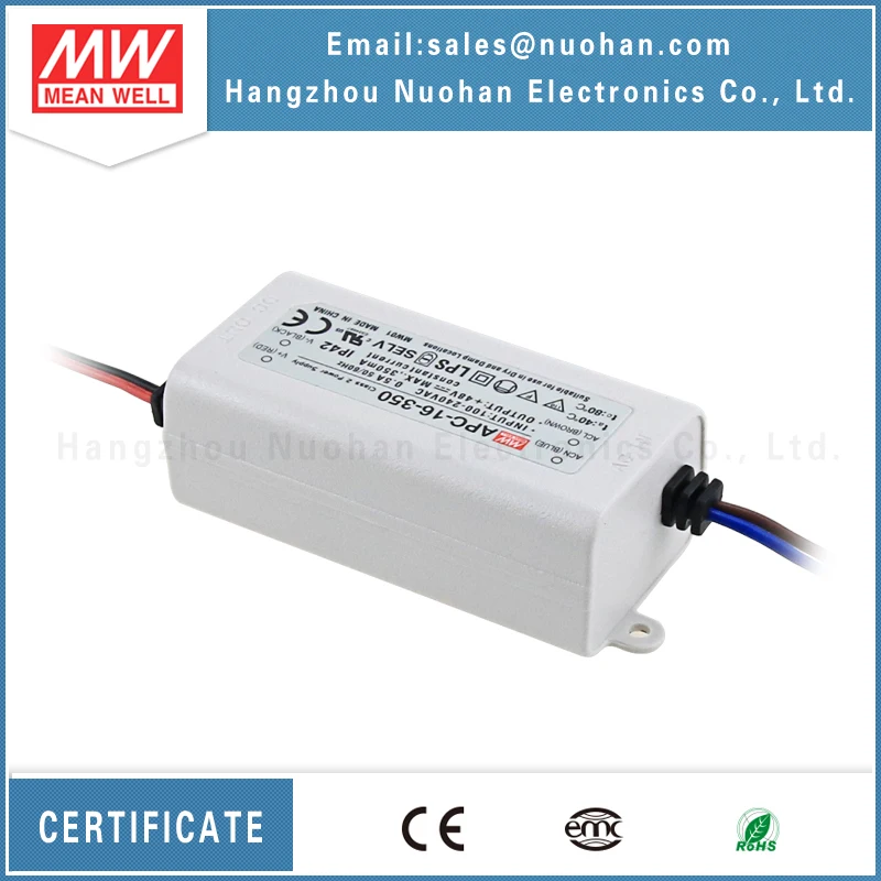 Mean well 16W 350ma Constant Current led driver APC-16-350