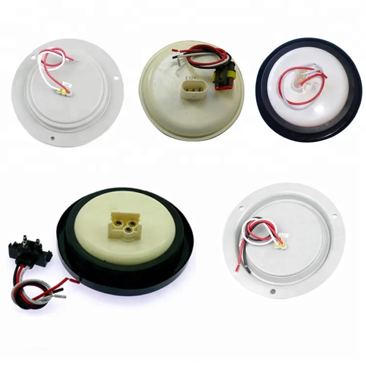 72 Piranha LED 4 Inch Round Truck Trailer Van Lorry Stop Turn Tail Combination Lights With 3 Hole Iron Base