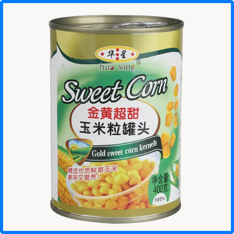 
canned sweet corn in tin made in Chinese factory 