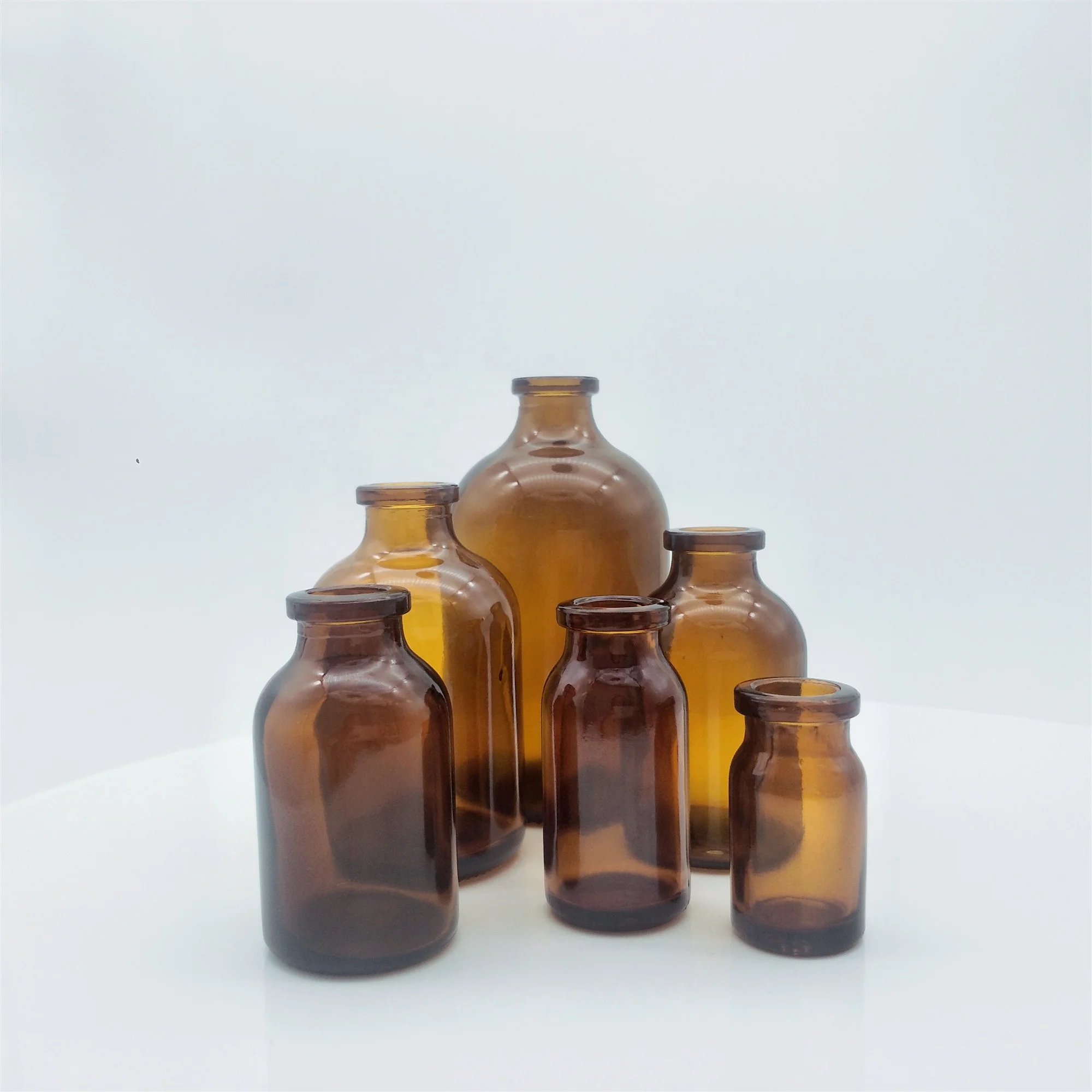 100ml Amber Molded Injection Vials for Antibiotics ,USP TYPE II,III glass vials