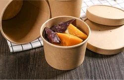 8oz kraft paper soup cup take-away packing cup food container for restaurant cafe shop takeaway packaging use