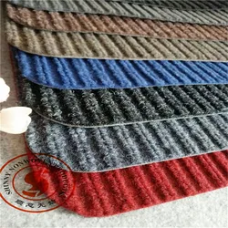Polyester material double ribbed carpet gel foam backing door mat and rolls