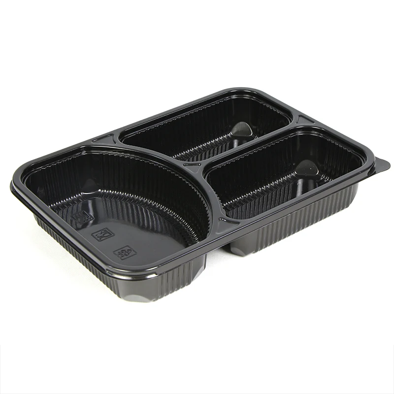 BPA Free Food Grade 3 Compartment Disposable Food Container Bento Lunch Box