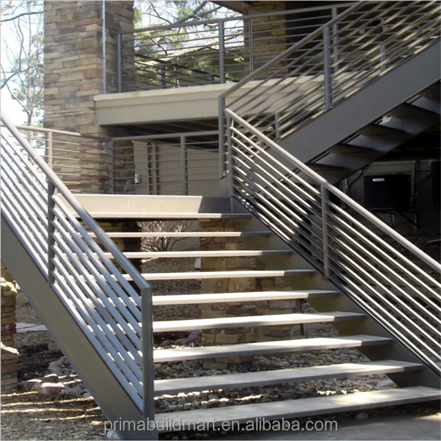 Wrought iron stair design straight steel staircase outdoor iron stairs