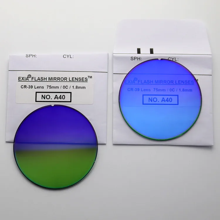 Линза Sun Blue Flash Mirror SHMC Base Curve Zero 75 мм двухцветная градиентная оптическая A40