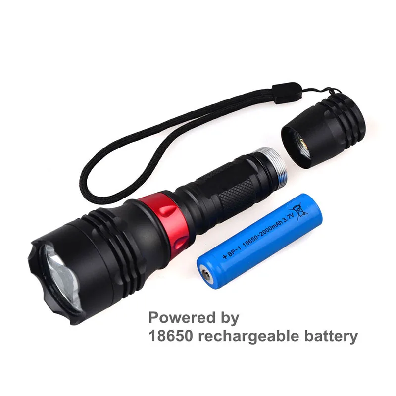 Portable LED Diving Torch XM-L2 or T6 or UV LED Most Power Flashlight Waterproof LED Light