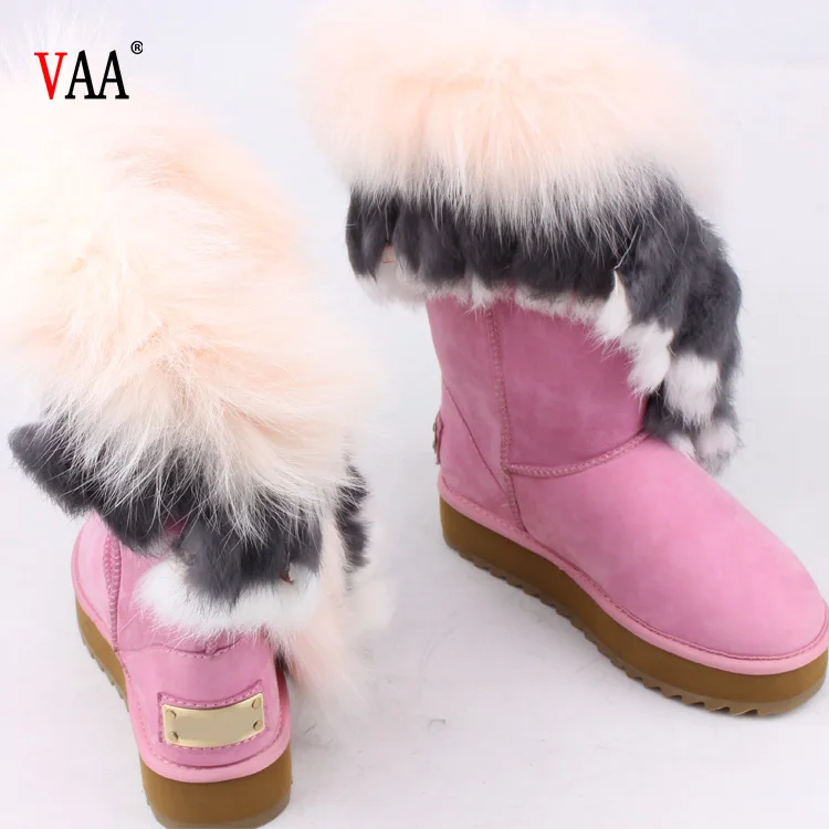 Зимние сапоги из натуральной кожи с мехом енота