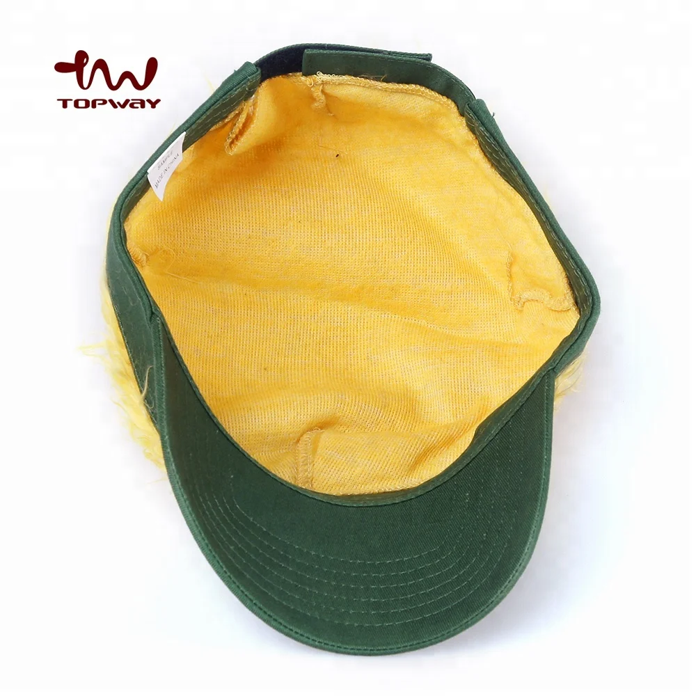Custom Funny Hairy Sun Visor Cap and Hat with Hairpiece Custom Logo Outdoor Activities 20-25 Days TW-SVS-007 Embroidered Polybag